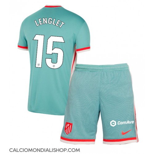 Maglie da calcio Atletico Madrid Clement Lenglet #15 Seconda Maglia Bambino 2024-25 Manica Corta (+ Pantaloni corti)